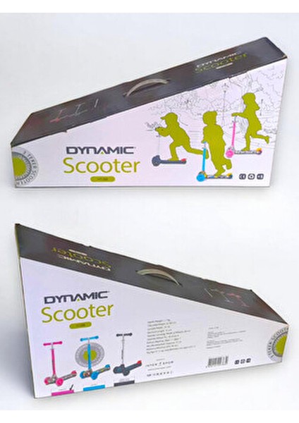 HT288 Mavi Işıklı Tekerlekli 3 Tekerli Yeni Nesil Scooter 6-12 Yaş Arası İçin