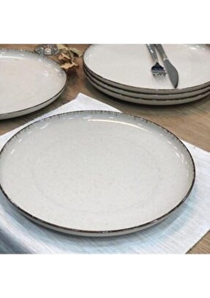 Pearl Mood 27 cm Bej Renkli Yuvarlak Porselen Servis Tabakları 6 Adet fiyatları