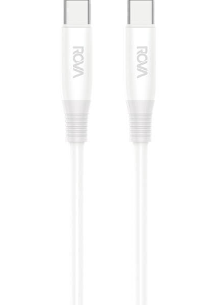 RV-KB220U Type-C To Type-C 5A Silikon Şarj ve Veri Kablosu – 2 Metre, Hızlı Şarj, Beyaz