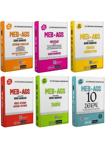 Pegem 2026 Meb-Ags Tüm Dersler Soru Bankası + 10 Deneme 6 Lı Set
