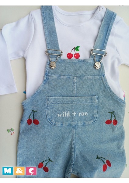 Kız Erkek Bebek Çocuk Jean Salopet 2' Li Kot Tulum Takim modelleri