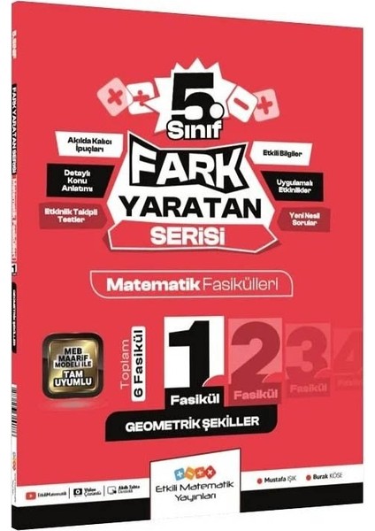 Etkilimatematik 2026 5. Sınıf Geometrik Şekiller Matematik Fasikülleri-1 Fark Yaratan Serisi