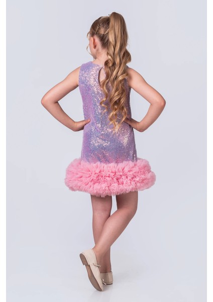 Pullu ve Tüllü Şık Kız Çocuk Elbise modelleri