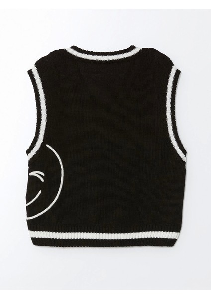 Lcw Kids Siyah V Yaka Kız Çocuk Triko Süveter fırsatları