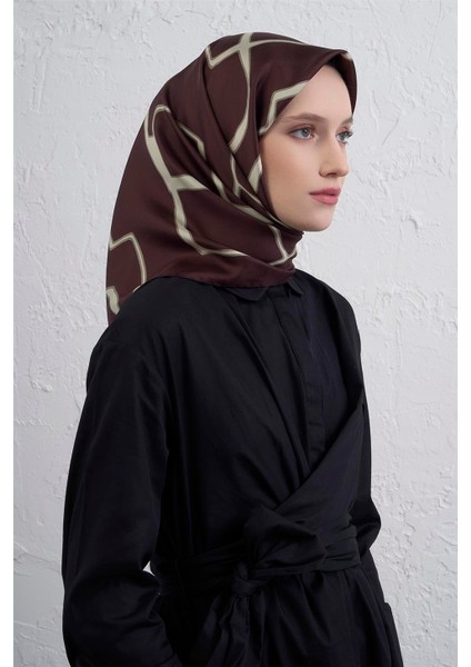 Geometrik Desenli Saf Ipek Twill Eşarp 9441D 04 fiyatları