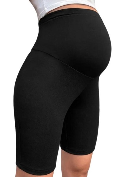 Kadın Siyah Bel Ayarlı Toparlayıcı ve Sıkılaştırıcı Özellikli Diz Üstü Şort Hamile Tayt fırsatları
