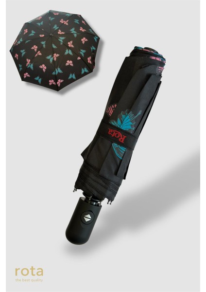 Tam Otomatik 8 Telli Dayanıklı Fiber Tel Şemsiye - RT-3020W - Kelebekli