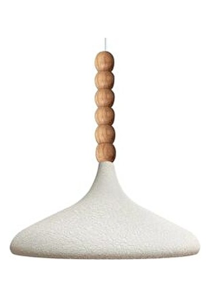 Dokulu Açık Krem Champion Ahşap Altı Boncuklu Tekli Avize Sarkıt Salon Mutfak Butik Lamba indirimleri