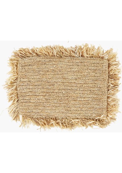 Hasır Püsküllü Kare Kırlent 40 cm