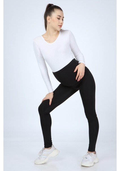 4406-HAMILE Giyim Parlak Yünlü Dalgıç Tayt indirimleri