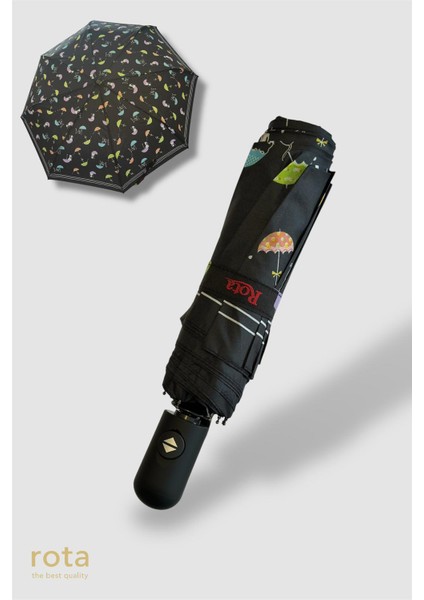 Tam Otomatik 8 Telli Dayanıklı Fiber Tel Şemsiye - RT-3020W - Şemsiye Tutan Kedi