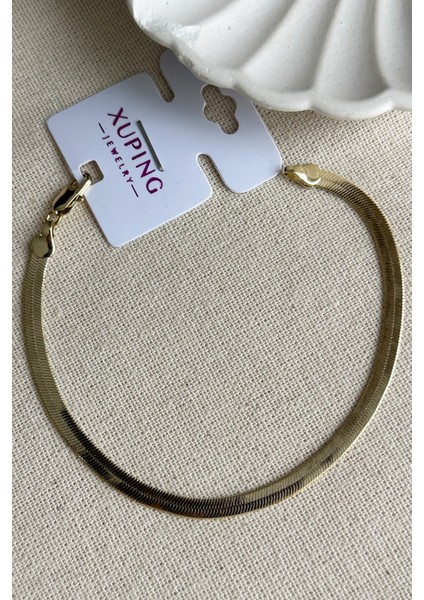 19 cm Xuping 14 K Italyan Zincir Kadın Bileklik Kararmaz Kadın Bileklik