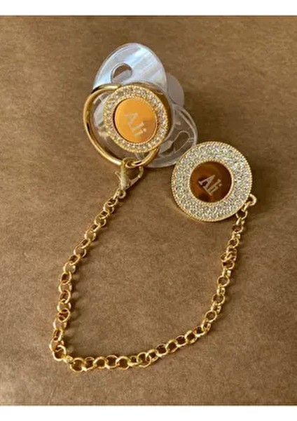 Isme Özel Altın Kaplama Zirkon Taşlı Bebek Emzik Seti (0-6 Ay) | Silikon & Damaklı Şeffaf fırsatları