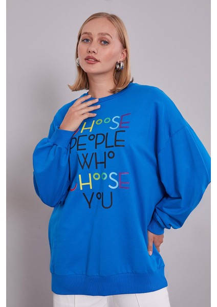Saks Harf Baskı Detaylı Sweat modelleri