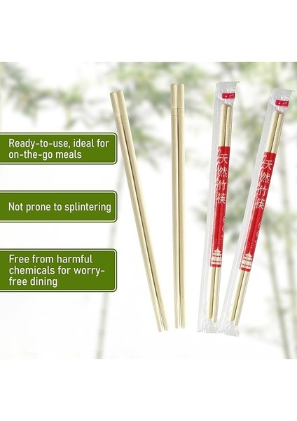 Tek Kullanımlık Bambu Yemek Çubukları 40/120/200 Çift, Çubuklar Asya Yemekleri ve Japon Suşi Için En Iyi Birinci Sınıf Tek Kullanımlık Bambu Çubuklar Kollu ve Ayrılmış, Ahşap Çubuklar Asya Yemekleri indirimleri