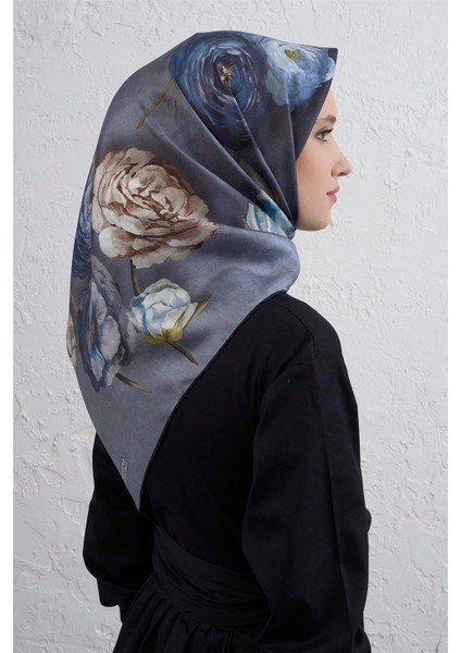 Çiçek Desenli Saf Ipek Twill Eşarp 9419D 36 modelleri