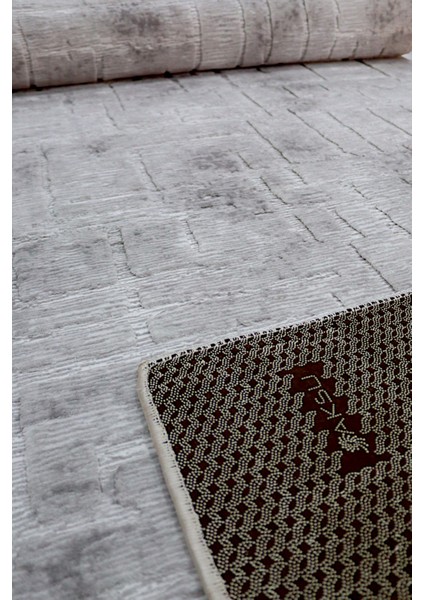 Aksu Stan Gri Kaymaz Tabanlı Kesme Kabartmalı Salon Koridor Mutfak Halı fiyatları