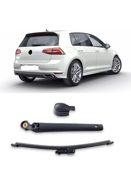 Volkswagen Golf 7 Mk7 2013-2020 Arka Cam Silecek Kolu ve Süpürgesi Kapak Takım 6R6955707B