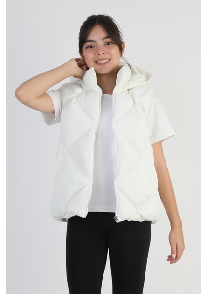 Kız Çocuk Kapüşonlu Cepli Astarlı Su Geçirmez Mevsimlik Şişme Yelek fiyatları