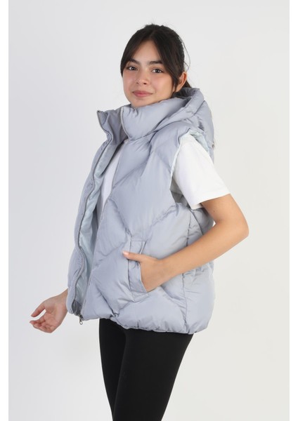 Kız Çocuk Kapüşonlu Cepli Astarlı Su Geçirmez Mevsimlik Şişme Yelek fiyatları