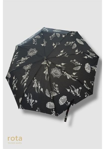 Tam Otomatik 8 Telli Dayanıklı Fiber Tel Şemsiye - RT-3020W - Kadın Desenli fiyatları