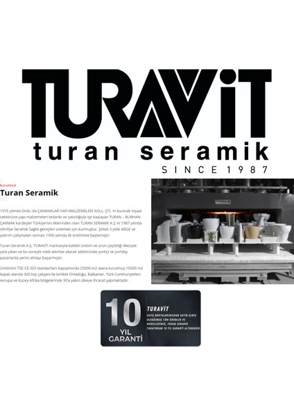 Turavıt İglo Beyaz Delikli Monoblok Lavabo 44 Cm IGL5910