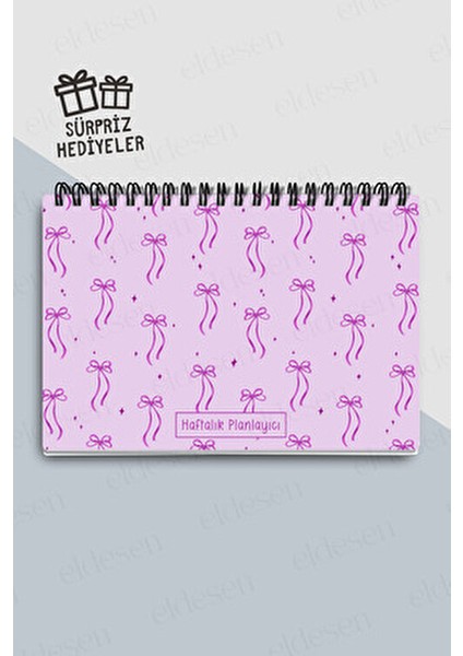 Haftalık Planlayıcı A5 Defter, Esnek Ince Karton Kapaklı, 1 Yıllık Planlayıcı, Mor Fiyonk indirimleri