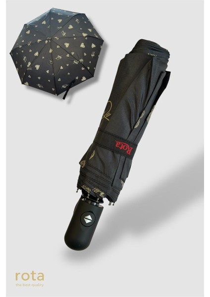 Tam Otomatik 8 Telli Dayanıklı Fiber Tel Şemsiye - RT-3020W - Büyük Kalp