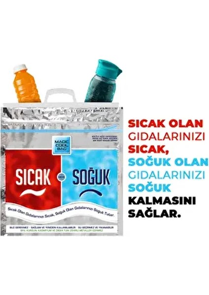 Taşınabilir Sıcak-Soğuk Termal Çanta 2 Adet 43x47 cm Isı Yalıtımlı
