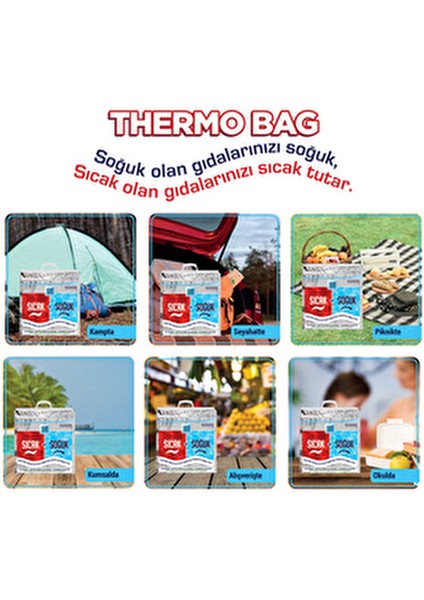 Taşınabilir Sıcak-Soğuk Termal Çanta 2 Adet 43x47 cm Isı Yalıtımlı modelleri