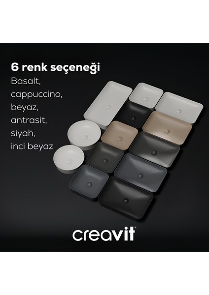 Ultra Kare Beyaz Deliksiz Lavabo 40 Cm UL040