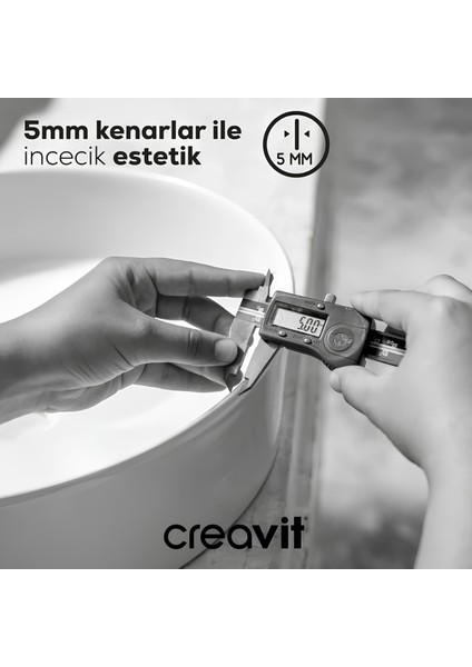 Ultra Kare Beyaz Deliksiz Lavabo 40 Cm UL040