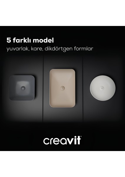 Ultra Yuvarlak Beyaz Deliksiz Lavabo 45 Cm UL145 indirimleri