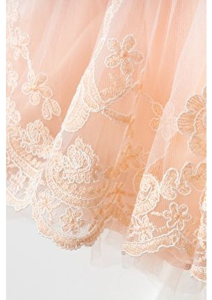 Kız Bebek Dantelli Gelinlik Elbise Mevlüt İçin Zarif Pembe Renk modelleri