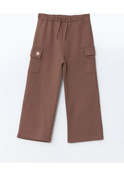 Lcw Kids Bordo Kız Çocuk Çiçekli Kargo Eşofman Alt