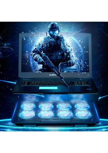 8 Fanlı Rgb Işıklı Gaming Notebook Soğutucu – Yükseklik Ayarlı fiyatları