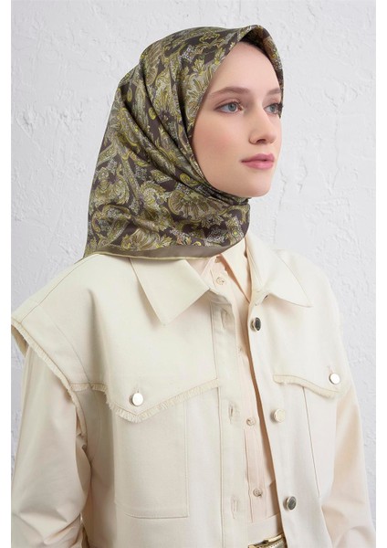 Etnik Desen Saf Ipek Twill Eşarp 9416D 80 fiyatları