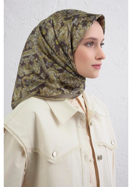 Etnik Desen Saf Ipek Twill Eşarp 9416D 80 modelleri