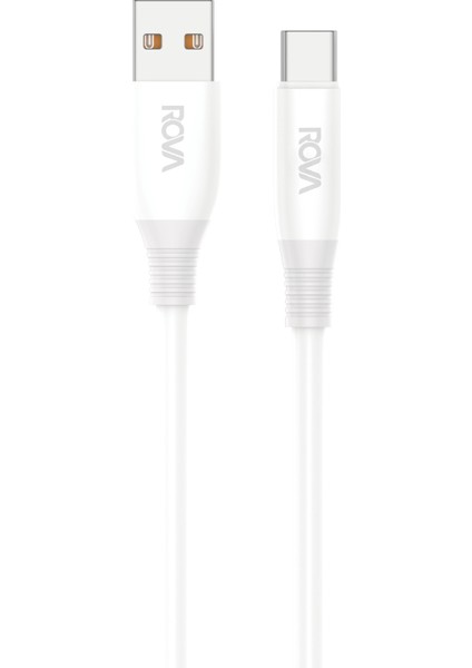 RV-KB219U Usb-A To Type-C 5A Silikon Şarj ve Veri Kablosu – 2 Metre, Hızlı Şarj, Beyaz