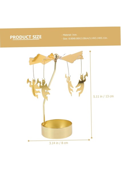 Isı Ile Dönen Metal Mumluk – Melek Modeli, Altın Renk, Dekoratif ve Anlamlı Masa Üstü Mumluk modelleri