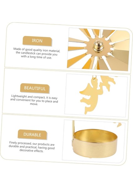 Isı Ile Dönen Metal Mumluk – Melek Modeli, Altın Renk, Dekoratif ve Anlamlı Masa Üstü Mumluk fırsatları