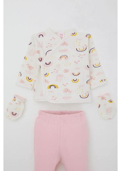 Kız Bebek Hastane Çıkışı 5 Li Gökyüzü Temalı Bulut Desenli 0-3 Ay, Ekru modelleri