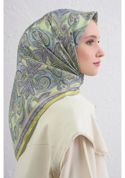 Etnik Desen Saf Ipek Twill Eşarp 9421D 83 modelleri