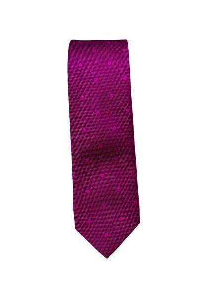 Açık Mor Puantiye Desen Slim Kravat