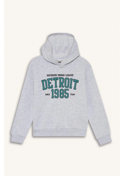 Erkek Çocuk Kapüşonlu Baskılı Sweatshirt F2846A825AU