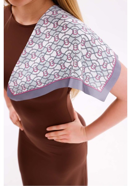 Gri Zarafet Model Fular Estascarf 48 x 48 cm