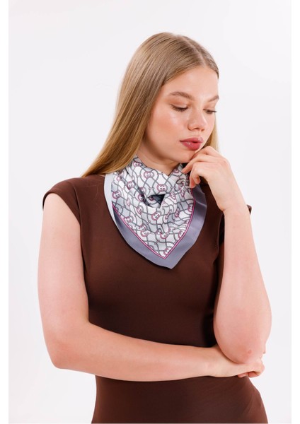 Gri Zarafet Model Fular Estascarf 48 x 48 cm modelleri