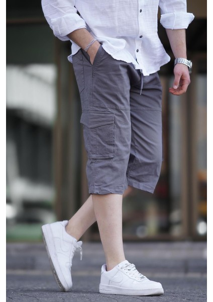 Füme Kargo Cep Erkek Kapri Şort 6875