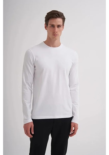 Slim Fit Likralı Pamuklu Süprem Kumaş SWEATSHIRT-56060 fiyatları