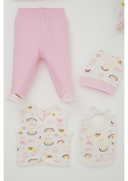 Kız Bebek Hastane Çıkışı 8 Li Gökyüzü Temalı Bulut Desenli 0-3 Ay, Ekru fırsatları